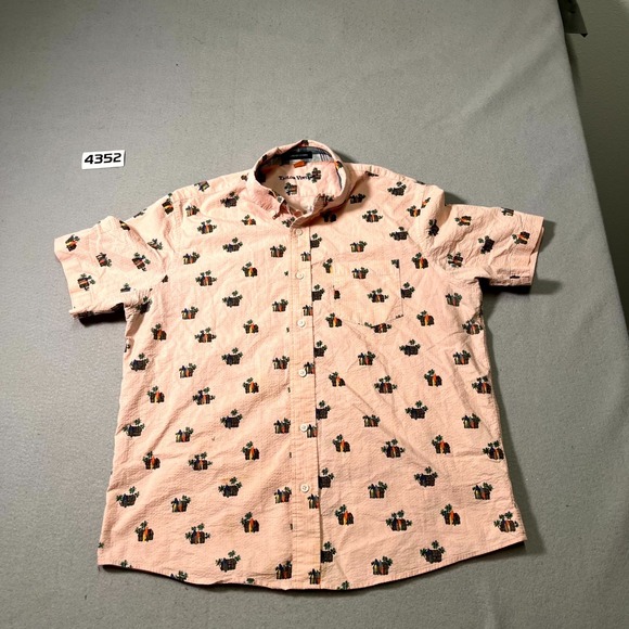 Tailor Vintage Other - Tailor Vintage Luxe Performance Shirt Men Large Pink Seersucker Surf Hut Stretch